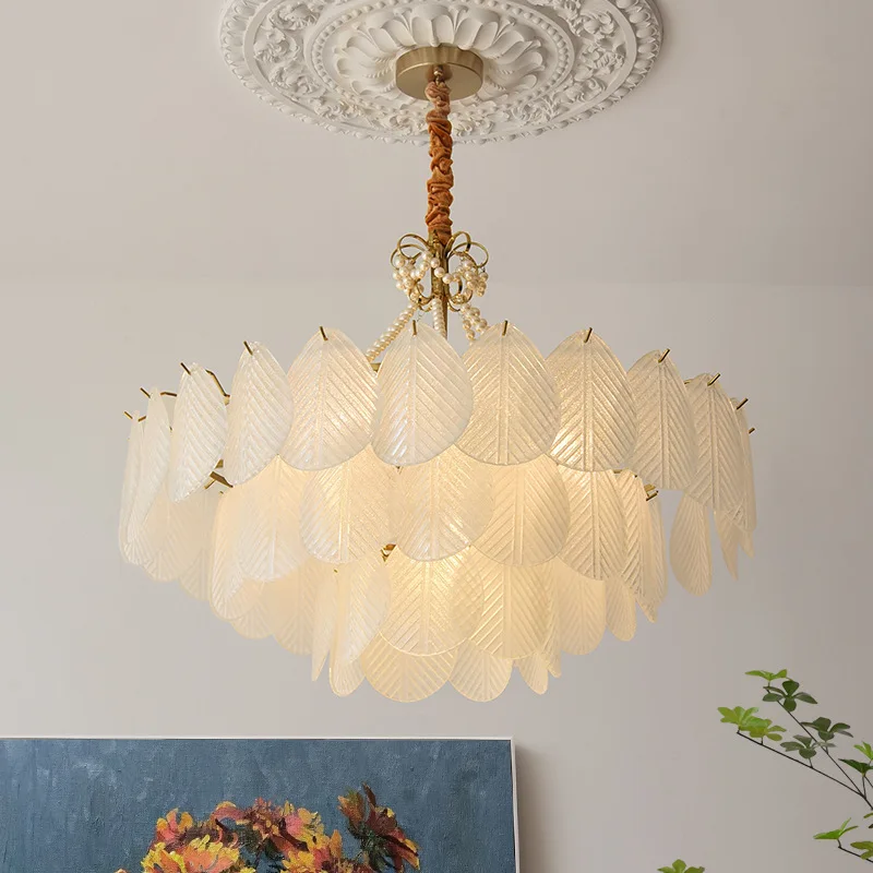 Crystal Vintage Simple Romantic Restaurant Cream Wind Master Bedroom Light Luxury Shell Pearl