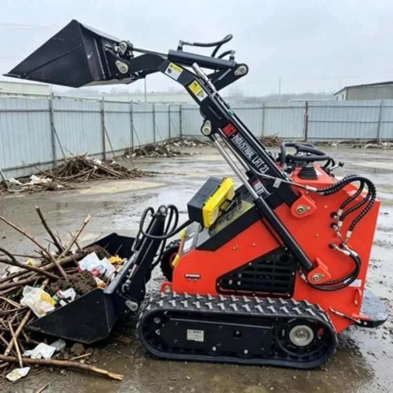 Mini Skid Steer Loader Crawler Track Loader CE EPA 25Hp Kubota Engine Hydraulic Multi Attachments Bucket Pallet Fork Auger