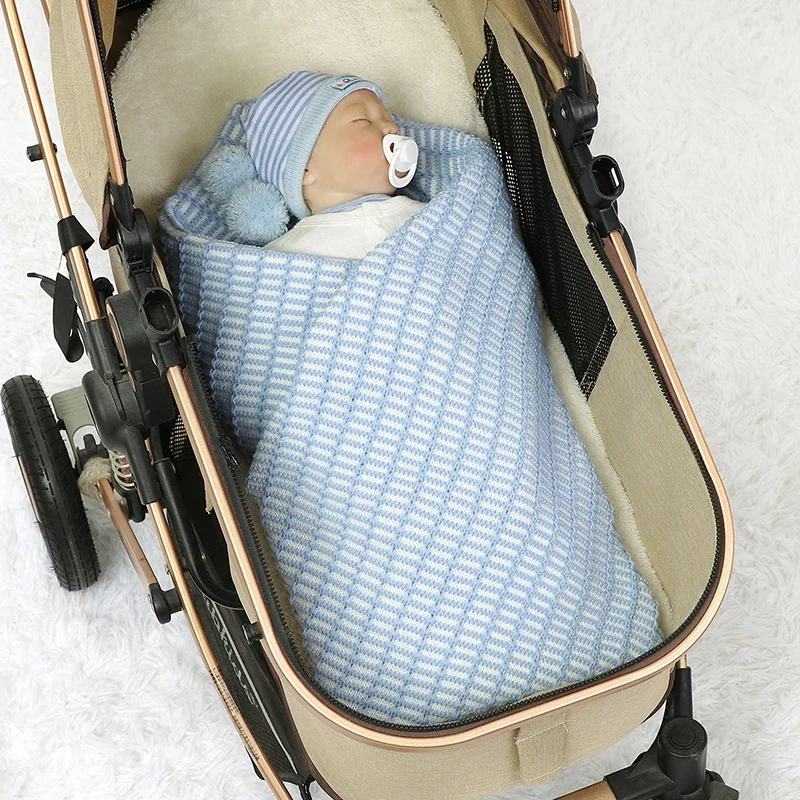 Baby Blanket Knitted Newborn Boy Girl Super Soft Stroller Wrap Infant Swaddle Kid Inbakeren Stuff Monthly Toddler Bedding Quilts