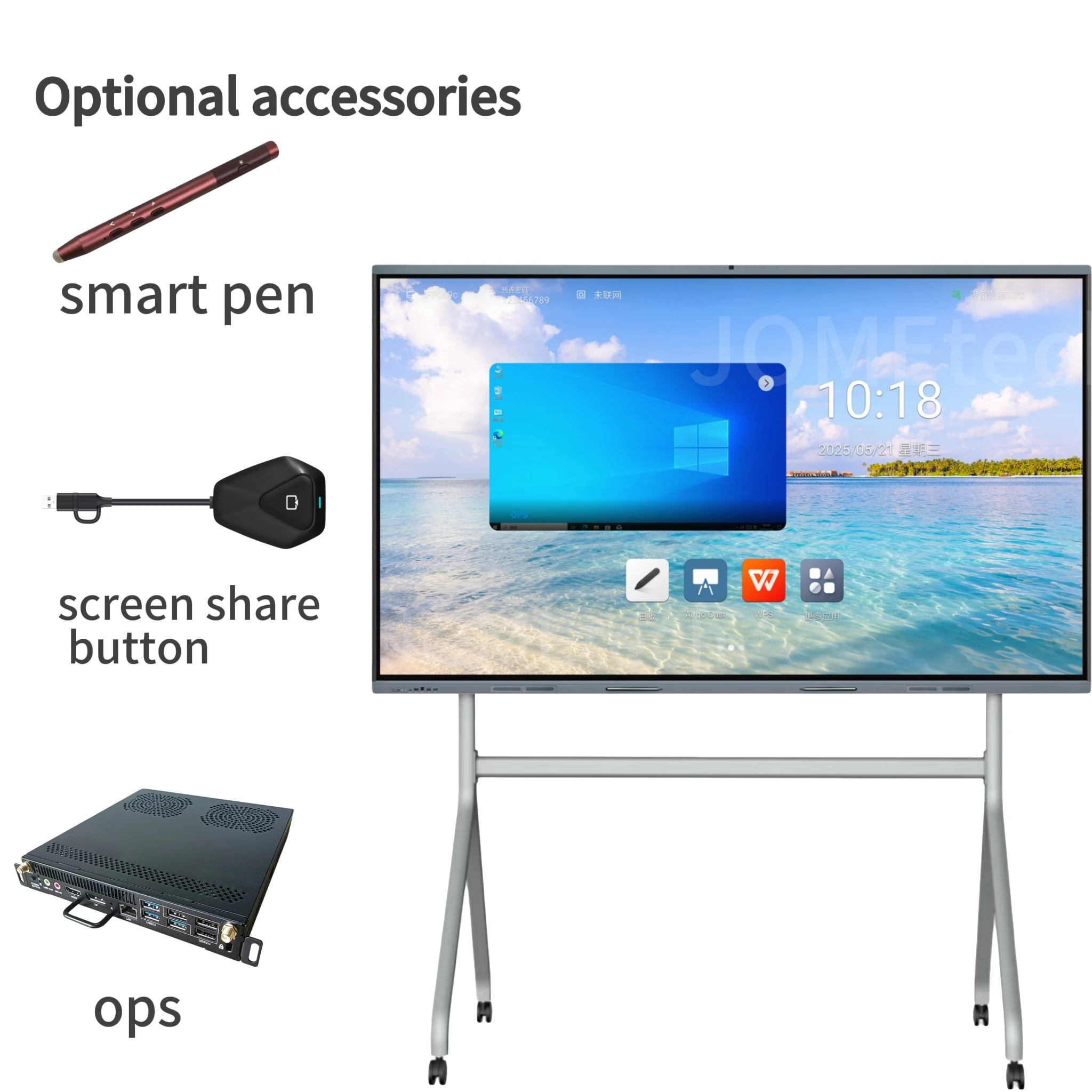 86 Inch 4K UHD Smart Interactive Whiteboard Digital Display Panel For Classroom Office Conference Meeting Room