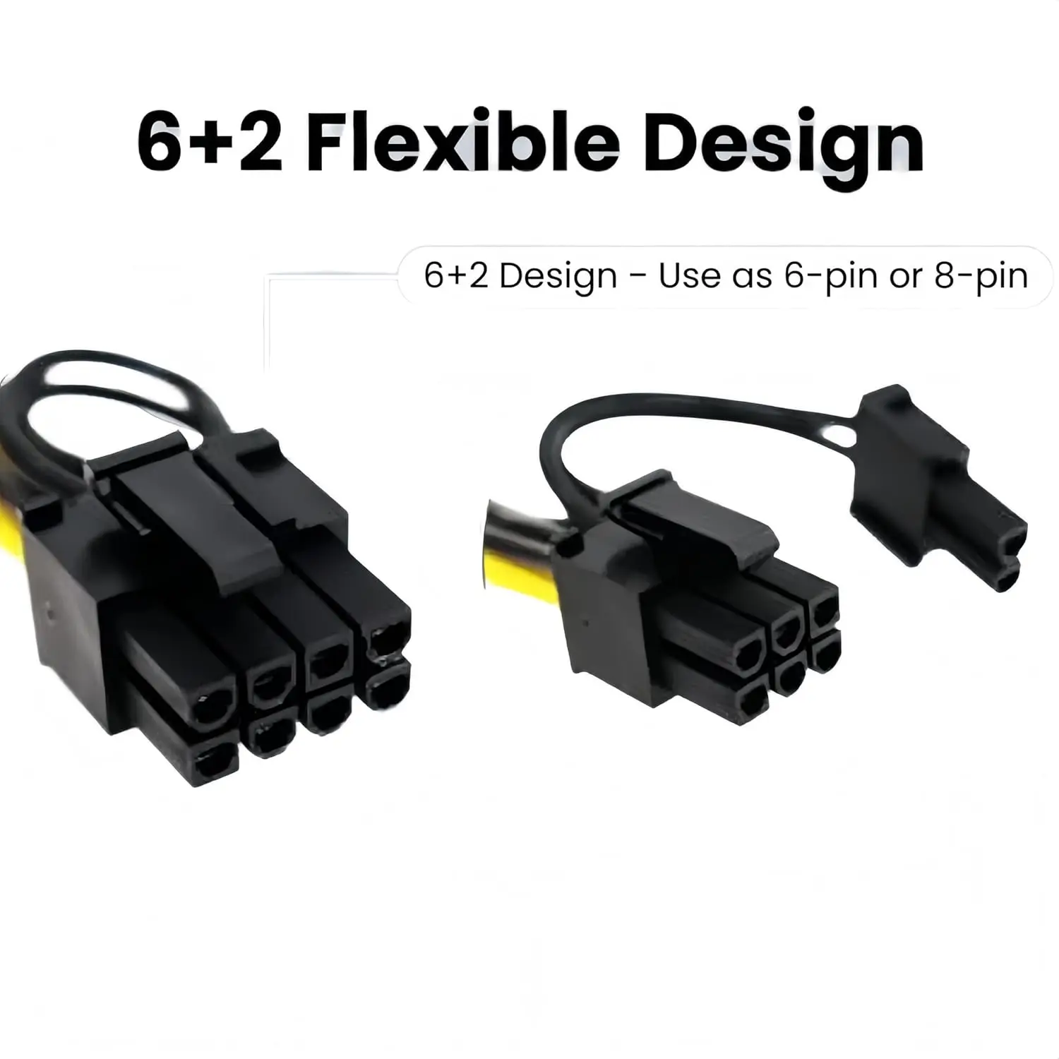 0.2m-1m 6 Pin PCI-E to 8 Pin(6+2) PCI-E (Male to Male) GPU Power Cable (50cm) Not Include Card
