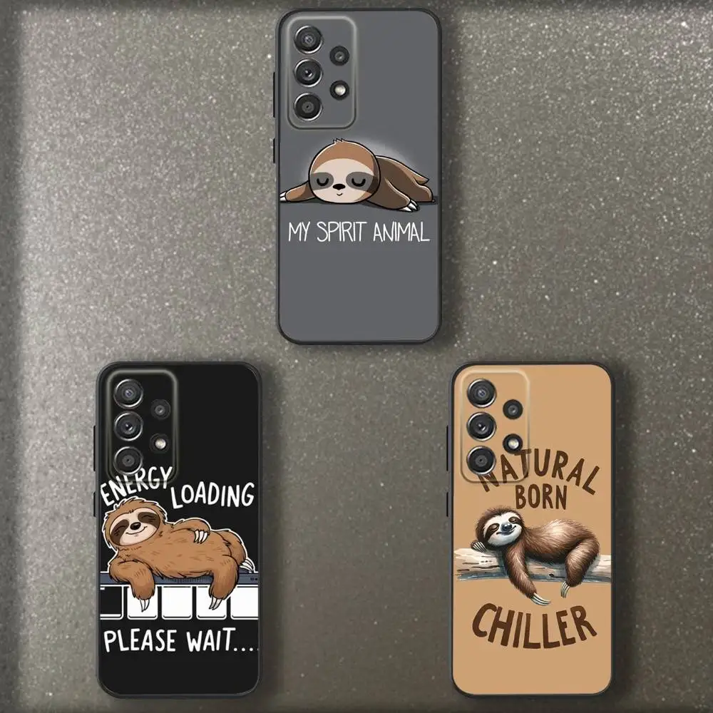 

Cartoon Turtle Sloth Phone Case For Samsung S 25,24,23,22,30,21,10,9,Ultra,Plus,Lite,FE,4,5 G Soft Black Case