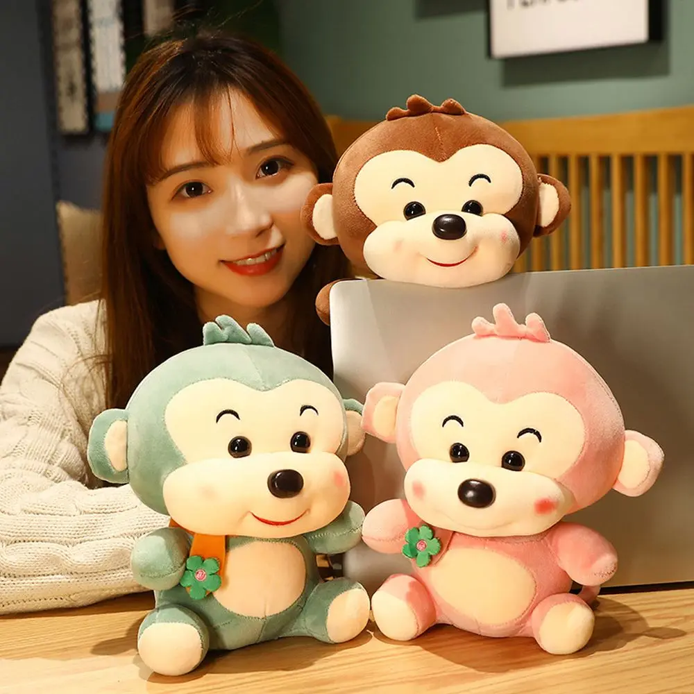 Toy Plush Pillow Sofa Cushion Accompany Toy Cartoon Soft Toy Stuffed Toy Monkey Plush Toy Plush Doll Scarf Monkey Plush Toy