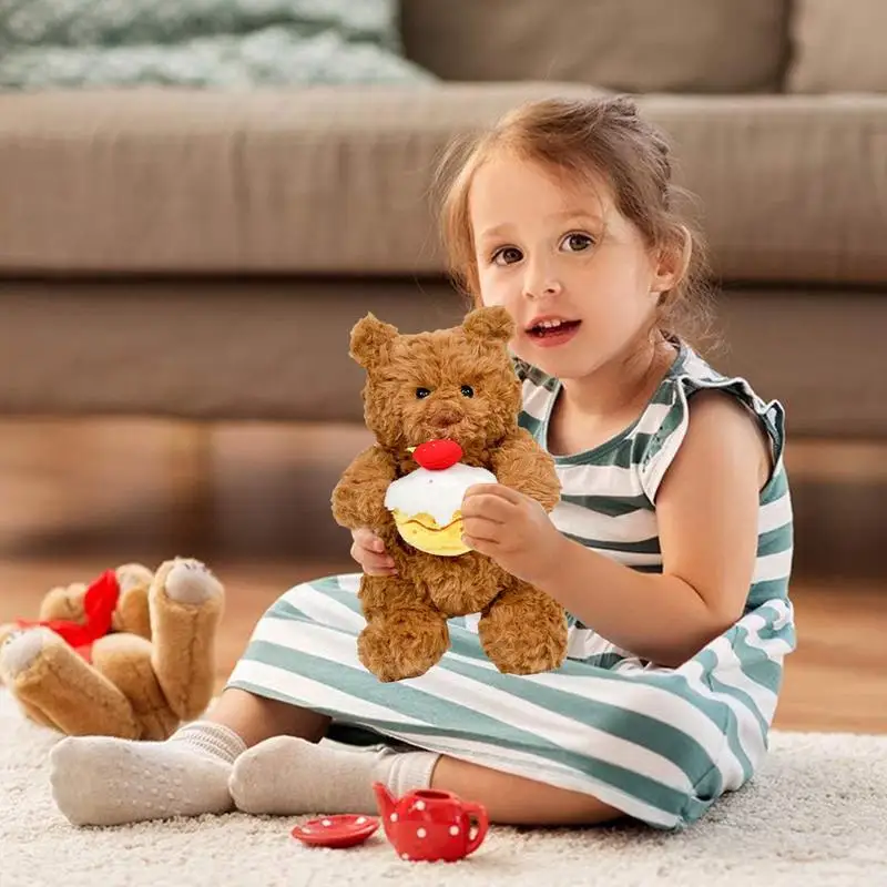 Orso di peluche carino peluche tenere torta di peluche marrone bambola di pezza animale peluche decorazioni per la casa per il compleanno