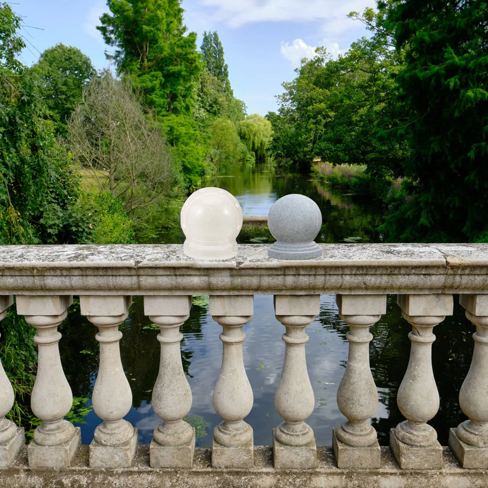 DIY Roman Column Decor Mold Sturdy Plastic Ball Shaped Concrete Mold for Garden Walkways Fence Posts Balustrade Top Ornament