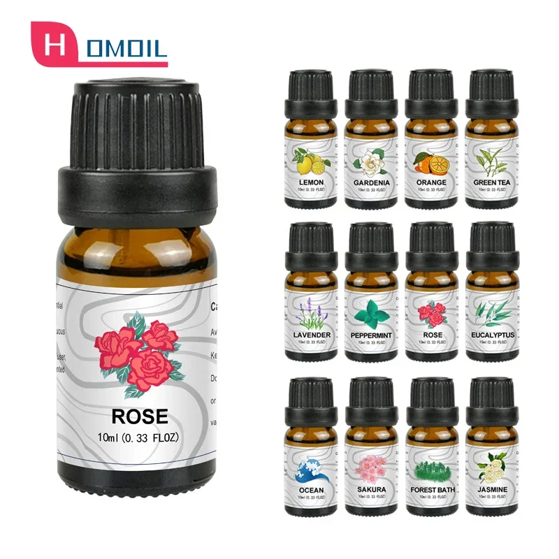 10ml Rose Tea Tree Eucalyptus Aromatherapy Essential Oil Humidifier Fragrance Aroma Diffuser Water-soluble Plant for Home Air