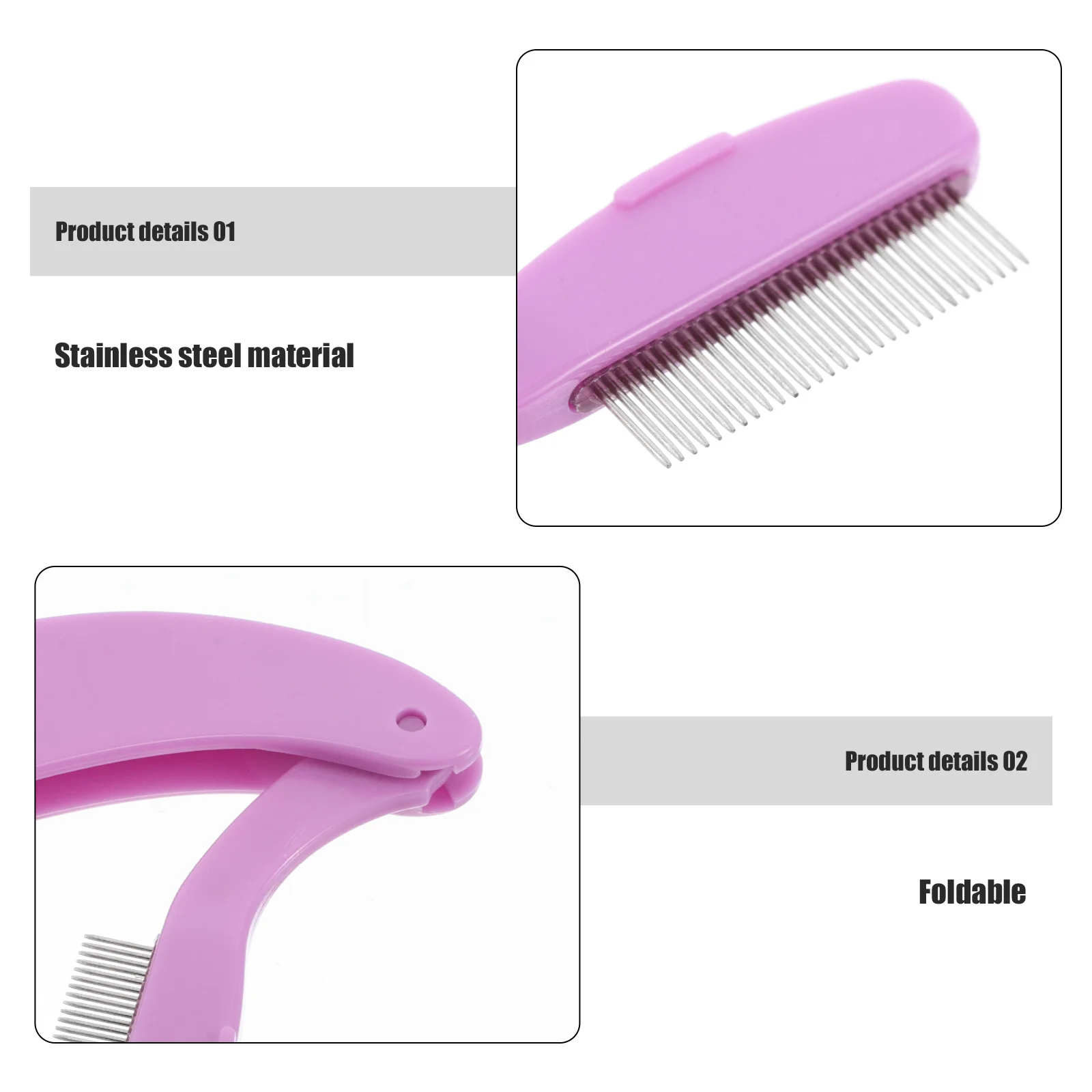 مشط حواجب معدني قابل للطي أداة فصل الرموش فرشاة تهذيب الرموش المحمولة للحواجب والرموش من الفولاذ المقاوم للصدأ