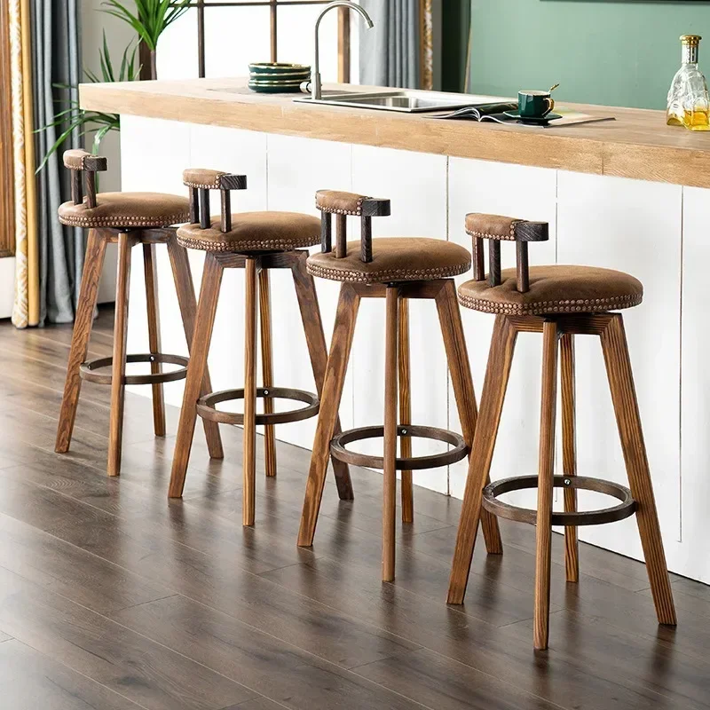 Bar Chair Revolving Bar Chair Front Desk High Chair Bar Stool Solid