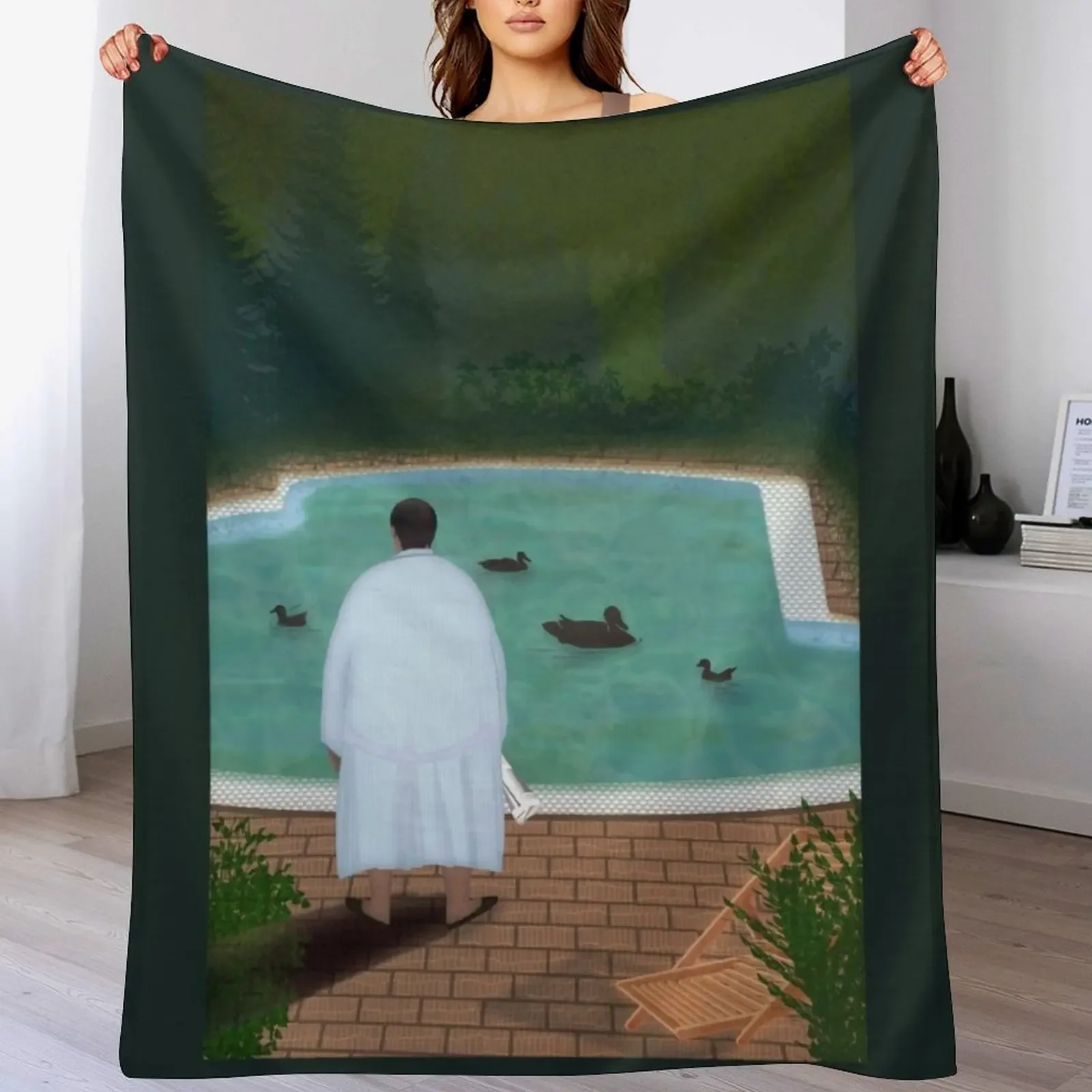Him, with those ducks... Throw Blanket Warm Flannel Blanket for Couch Chair Bedroom