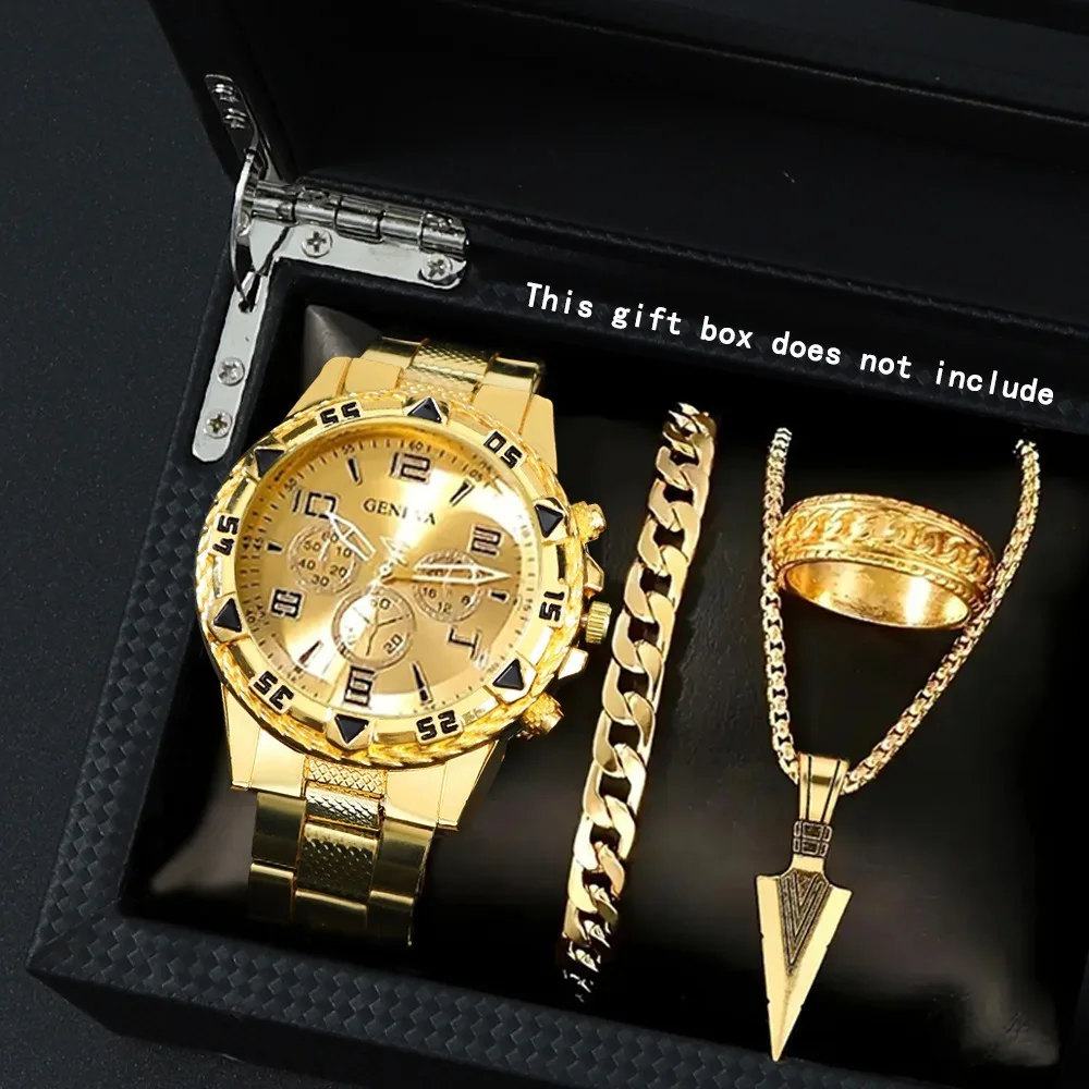 4 Pcs/Set,Men's Watches,Casual Fashion Men's Watch Sets,Quartz Watches,Fashion Accessories,Watches,Ideal for Men Gifts