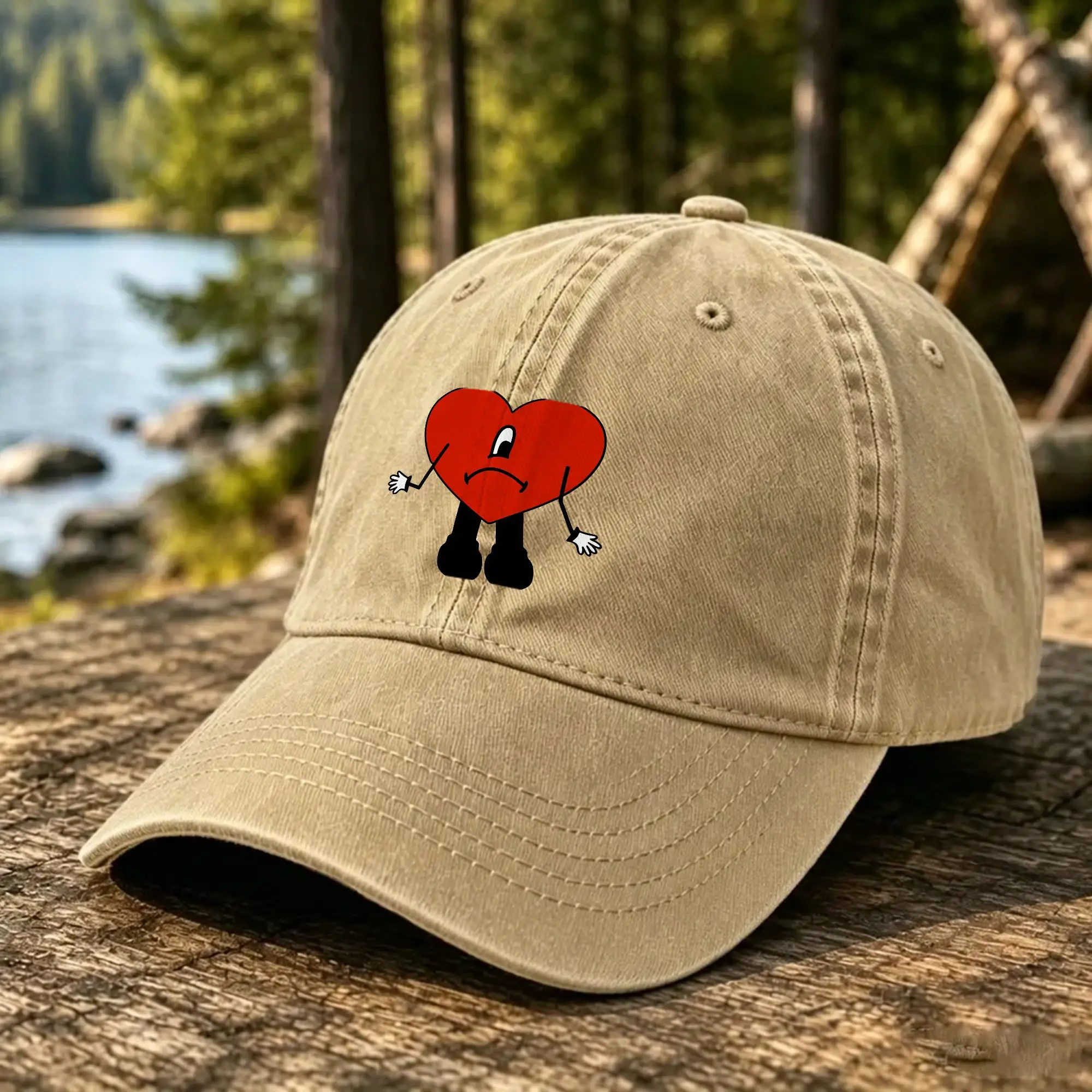 The Heart  Bads Bunnys Baseball Cap For Unisex Men Summer  Hiking Fishing Trucker Hat Fitted Retro Dropshipping Baseball Caps
