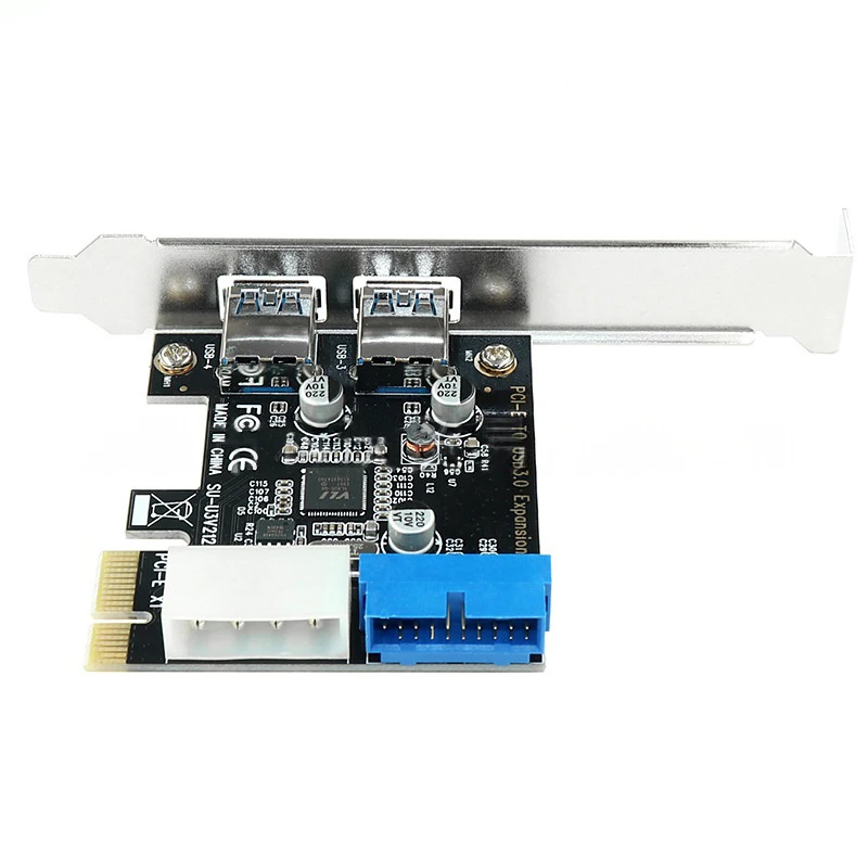 PCIE to USB Convert Card USB 3.0 to PCI-e X1 Expansion Card Front Panel Bracket 20Pin USB PCI-Express HUB Controller Rise for PC