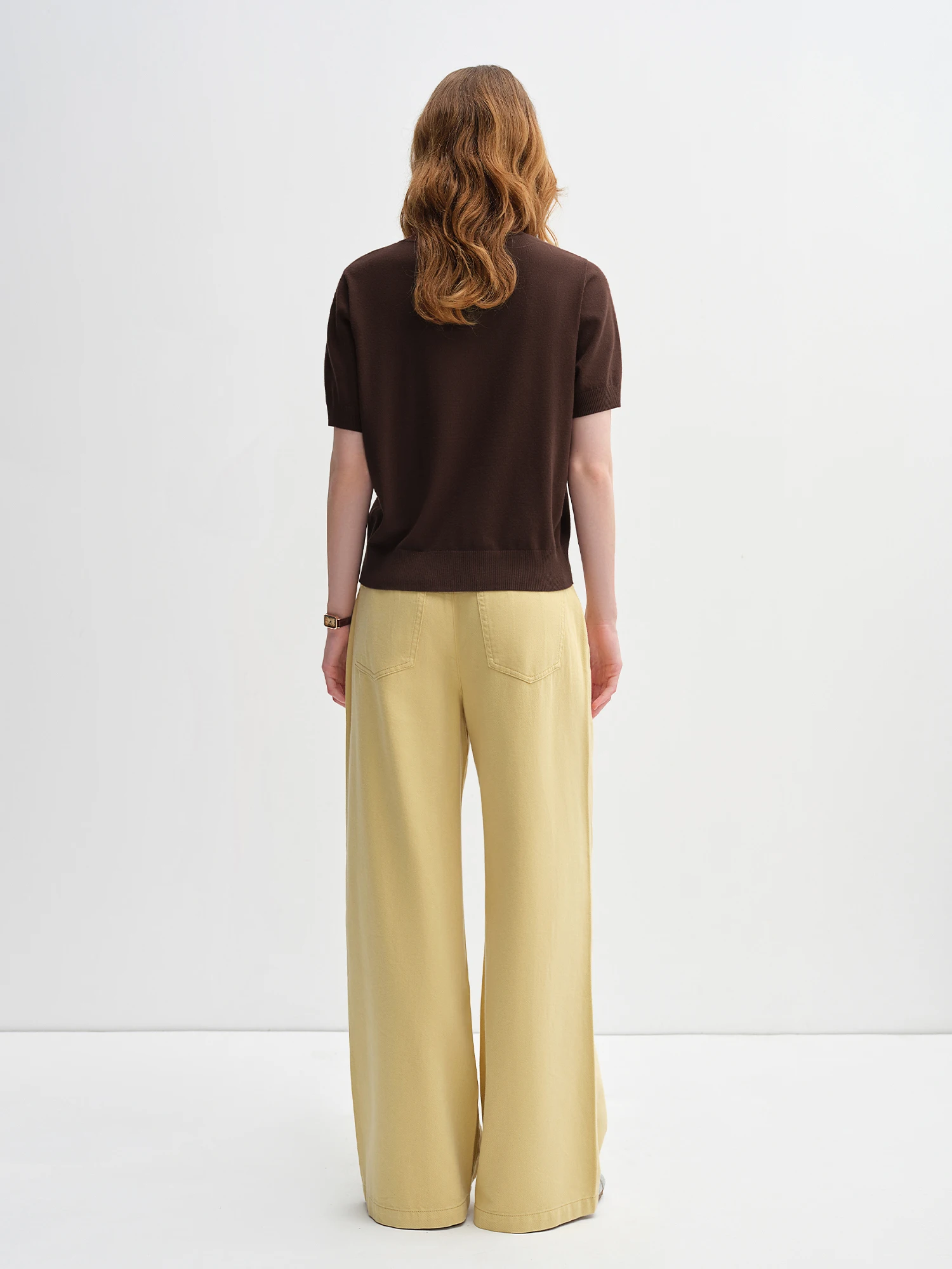 ​ DUSHU خريف 2025 بلوزة متماسكة الأزهار - بلوزة كاجوال بأكمام قصيرة للنساء ملابس يومية تي شيرت ناعم منقوش ​