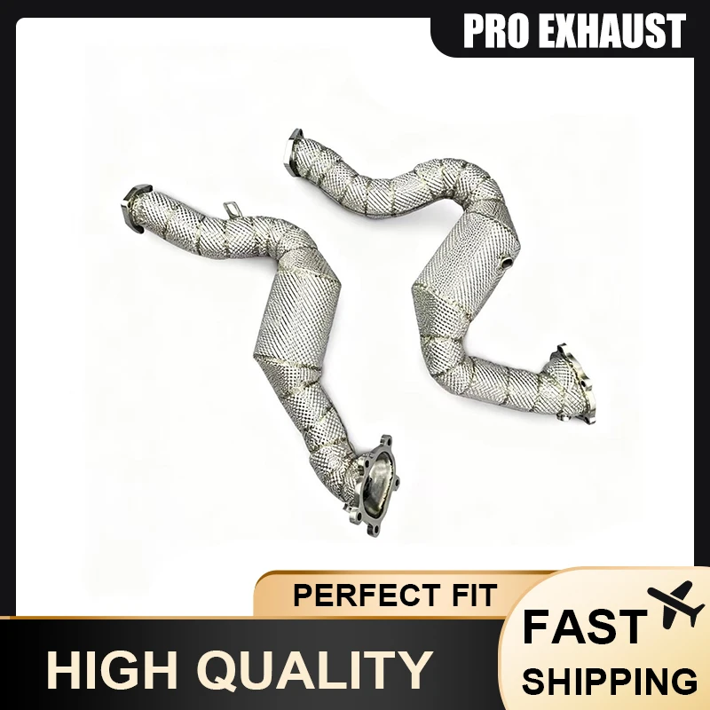 

Exhaust Pipes Downpipes for Audi S6/S7/RS6/RS7 C7 High Flow Catted Downpipe or Straight With Heat Shield