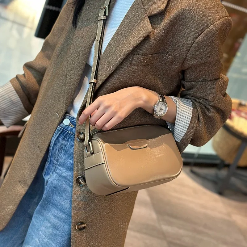 Real Cow Leather Ladies Crossbody Bag 2023 New Women\'s High Quality Handbag Small Commuter Luxury Shoulder Bag Easy To Match