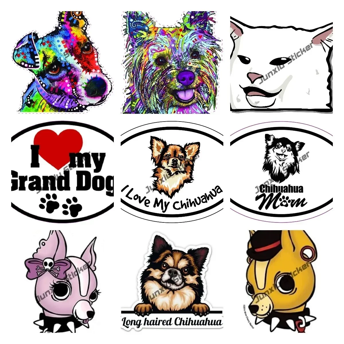 Chihuahua Sticker Dean Russo Chihuahua Car Stickers Outdoor Rated Vinyl Sticker for Windows Bumpers Laptops or Crafts Decals