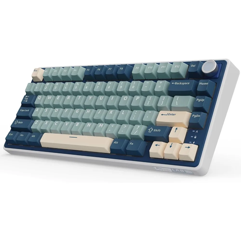 75% Mechanical Gaming Keyboard with RGB, Gasket Mount, PBT Caps, BT5.1/2.4GHz/USB-C, Hot Swappable Cream Switch
