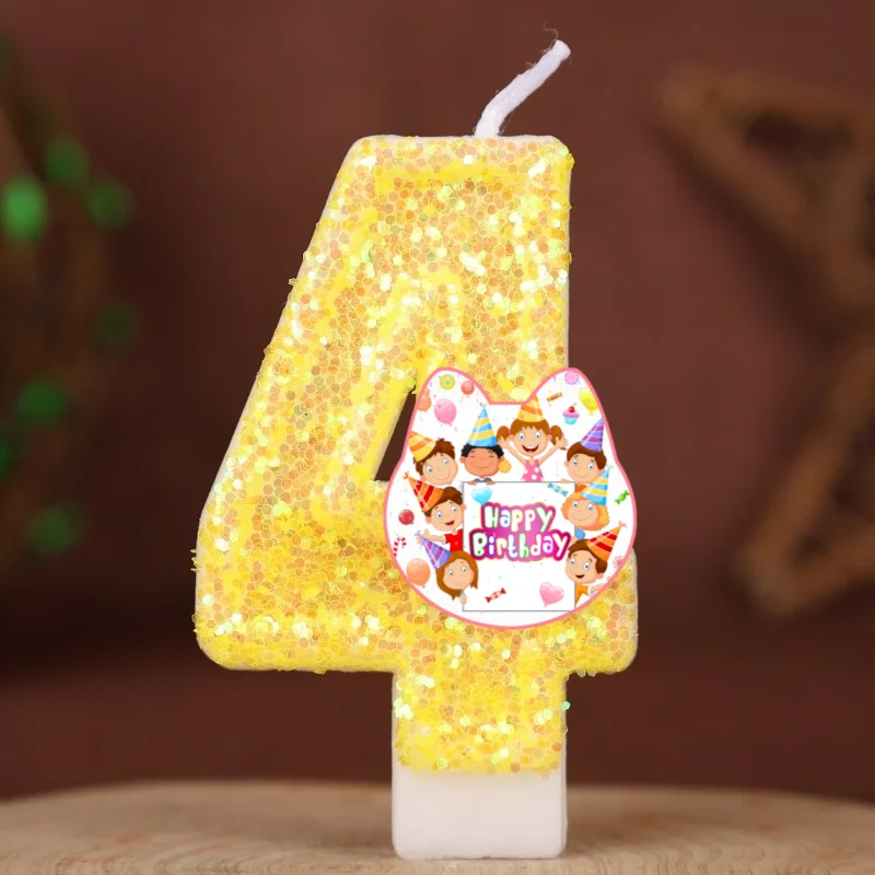 Lion animals Happy Birthday Cake Topper Decorated Digital Candle Children's Delicate 0-9 Number Candle Party Decor Gift Boy Girl