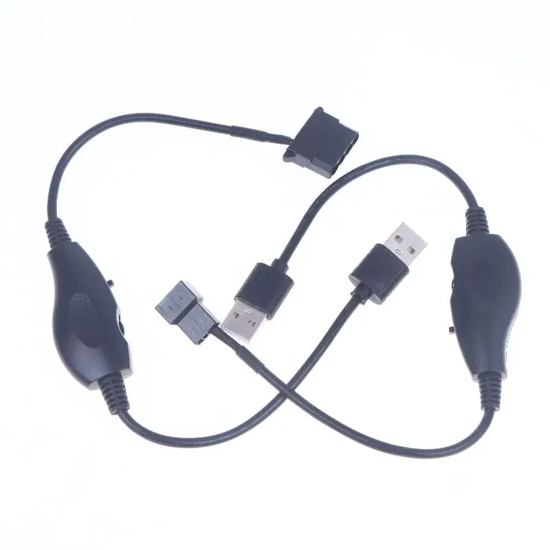 USB-4-контактный ШИМ от 5 В до 12 В, повышающая линия, вентилятор, адаптер питания, разъем, кабель-переходник с регулируемым переключателем
