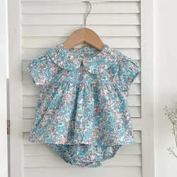 New Baby Clothes Sets Summer Toddler Girl Strap Suits Cotton Printing Baby Girls Tops Tee and Shorts Infant Fashion Newborn Sets