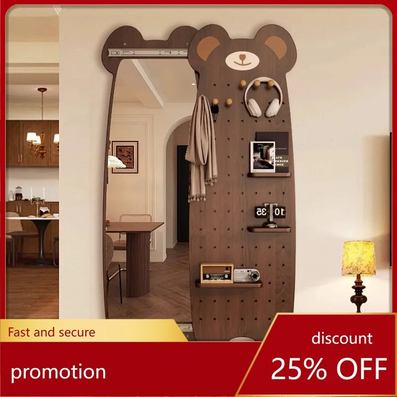 CZ Adjustable Hidden Hole Board Full-Length Mirror Sliding Full Body Mirror Wall-Mounted Entryway Dressing Mirror
