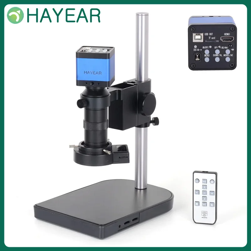 

HAYEAR 34MP 1080P Industrial Electronic Digital HDMI Soldering Stereo Microscope Camera 100X C-Mount Lens Zoom 40 LED Light