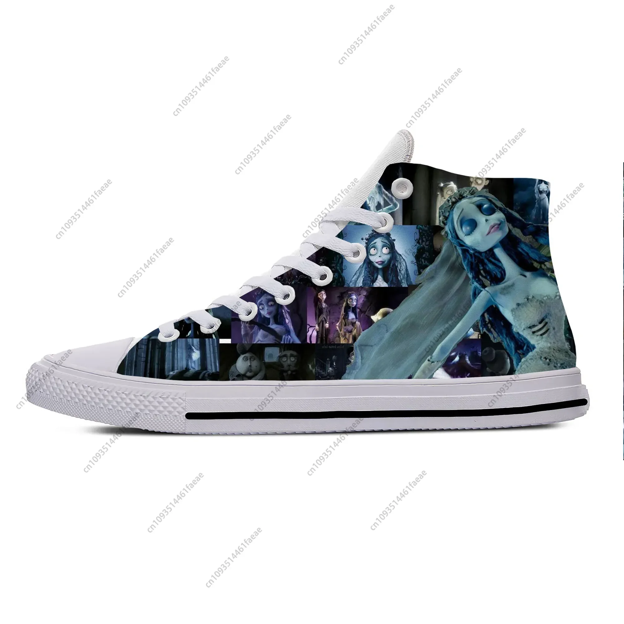 Hot Cool Summer Anime Manga Cartoon Corpse Bride Funny Fashion Casual Cloth Shoes High Top Men Women Sneakers Latest Board Shoes