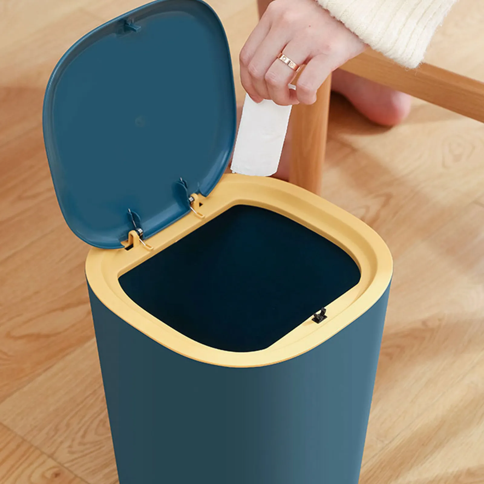 

Stylish Household Trash Can Simple Elegant Design Functional Versatile Waste Bin for Kitchen Bedroom Office Environmental