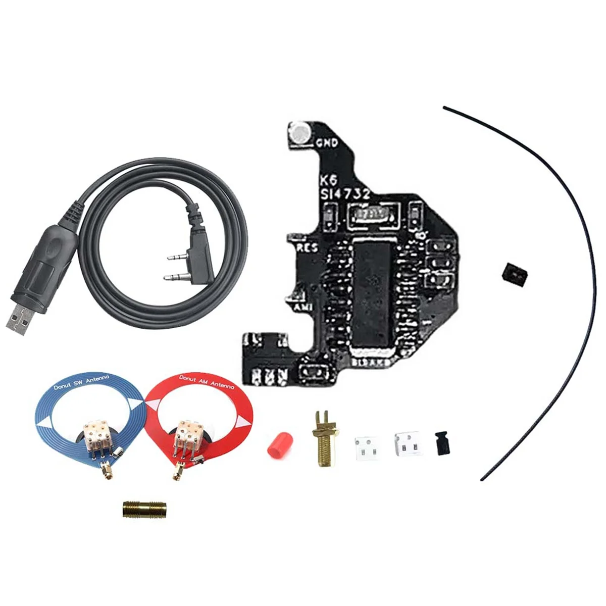 SI4732 Shortwave Modification Module+2xDonut Antenna+Programming Cable for Quansheng UVK5/UVK6 Dual Antenna Solution