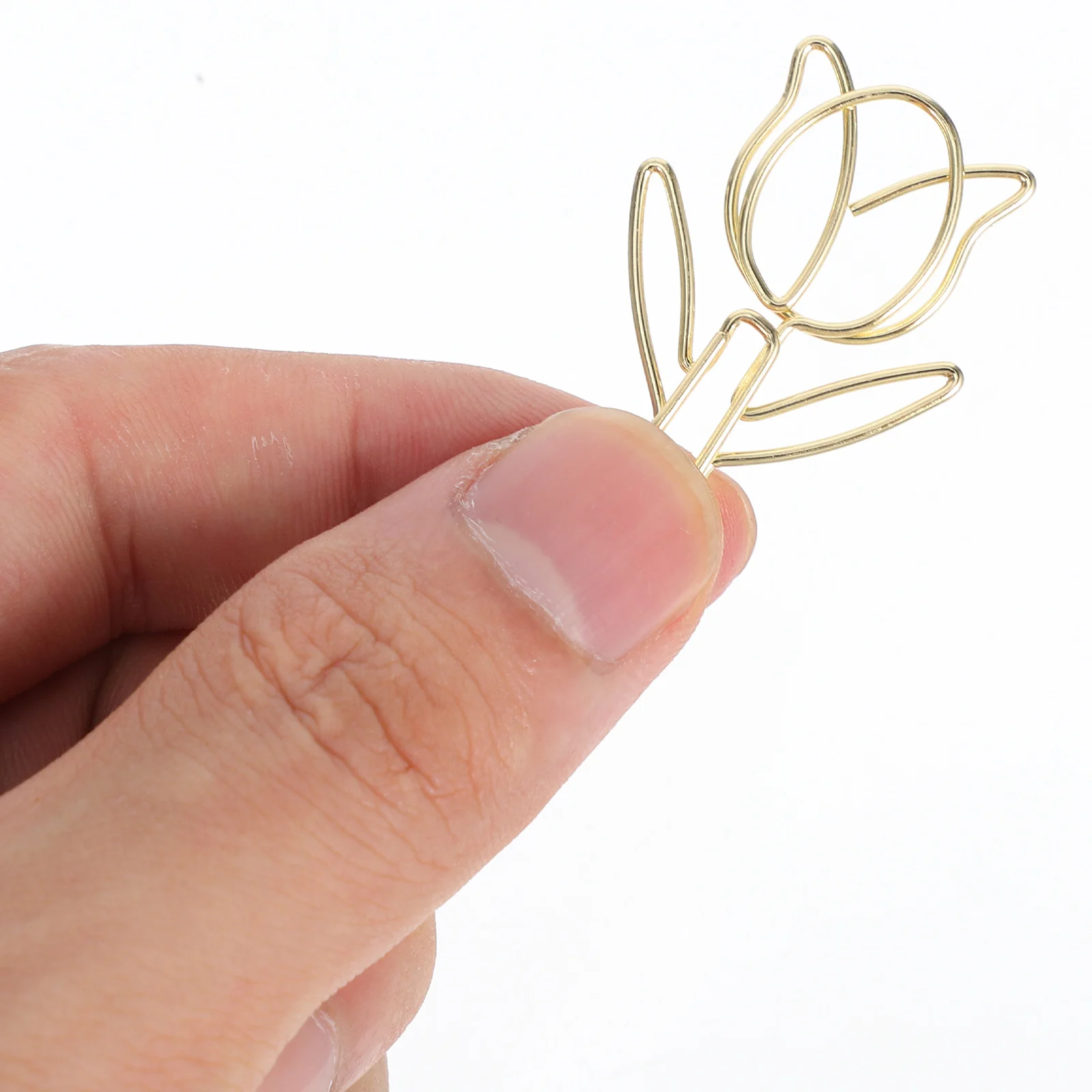 

40pcs Creative Tulip Shaped Paper Clips Cute Flower Design Office Supplies Unique Novelty Desk Accessories Planner Bookmarks