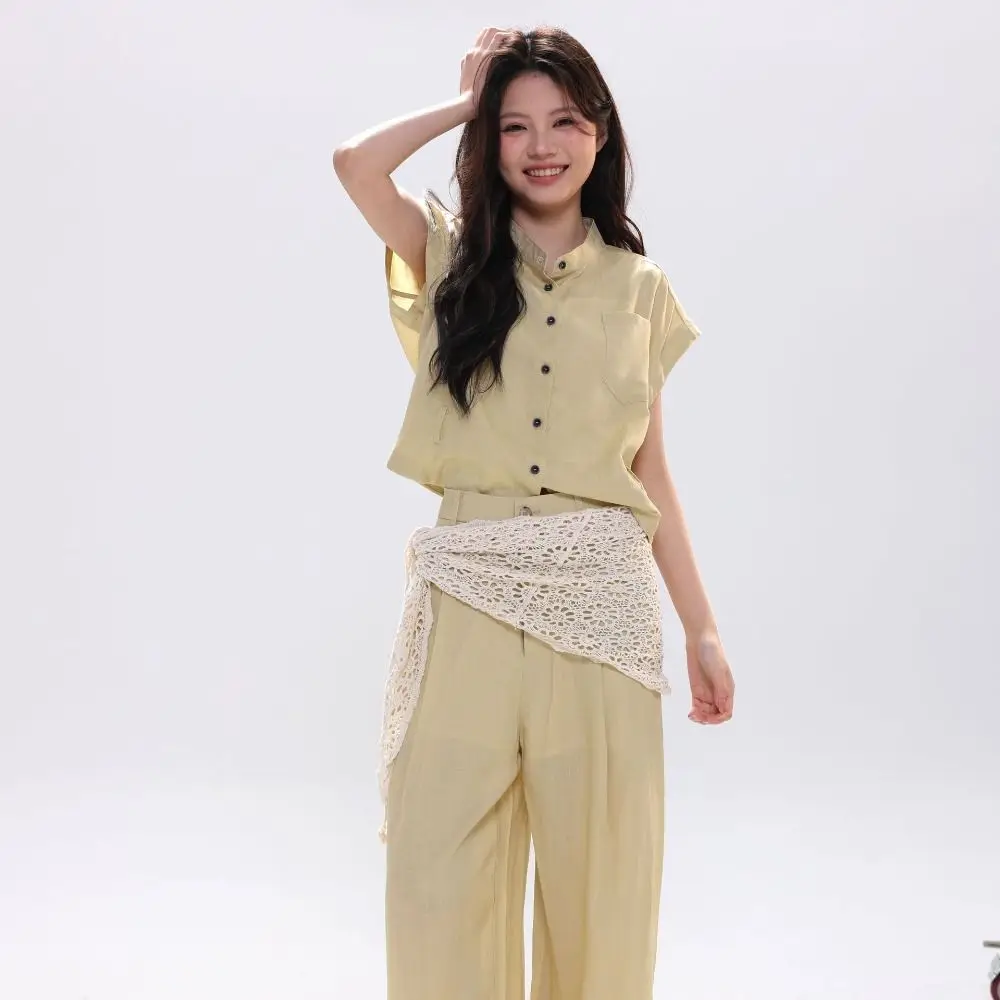 

Simple Fake Collar Knitted Triangle Scarf White Cape Hollow Out Lace Shawl Scarf Accessories Cloak Fart Curtain Summer