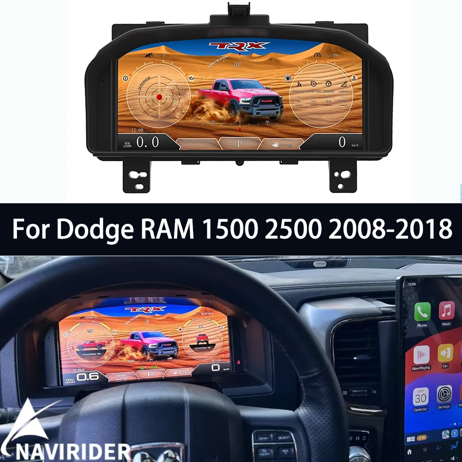 Display Cluster Multiple Virtual Cockpit Dashboard For Dodge RAM 1500 2500 2008-2018 13.1'' Car Digital LCD Cluster Instrument