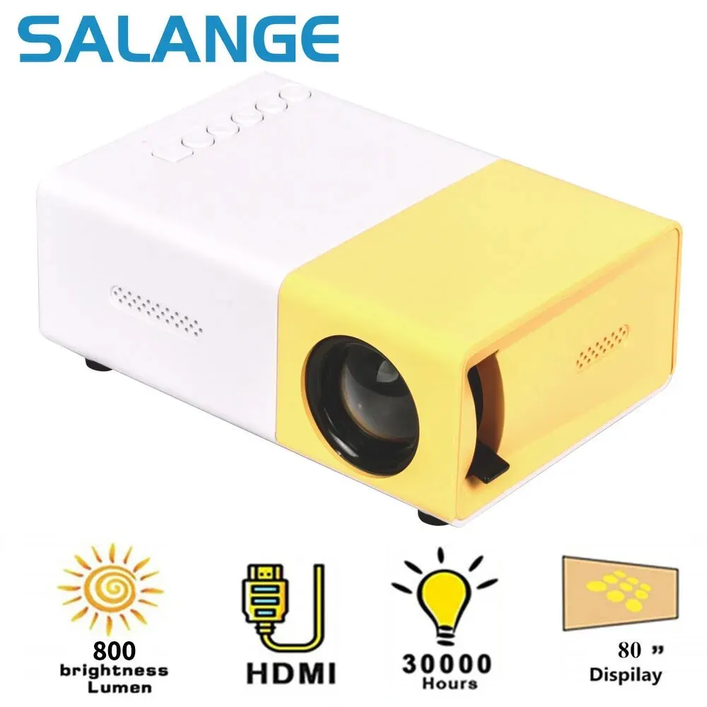 YG300 Mini Projector LED Yg300 Upgraded Version 1000 Lumen 320x240P HDMI-compatible USB Audio Home Media Player Beamer