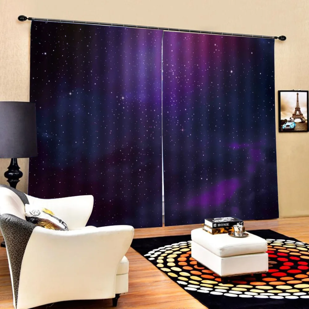 

Decorative Curtains Night Starry stars Curtains For Large Windows, New Fashion Living Room Office Home Decor