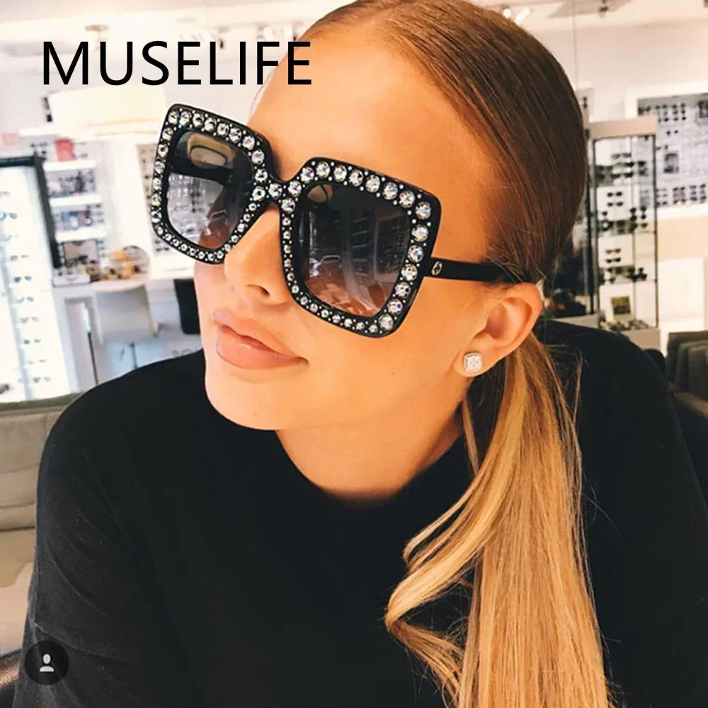 MUSELIFE Semi Square Classic Men Sunglasses Women Brand Design Eye Sun Glasses Sun Protection Oculos De Sol UV400
