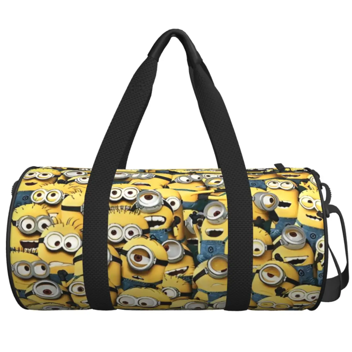 

Cute Cartoon Minions Travel Bag Yellow Big Eyes Fashion Sports Bags Large Colorful Gym Bag Couple Custom Outdoor Fitness Bag