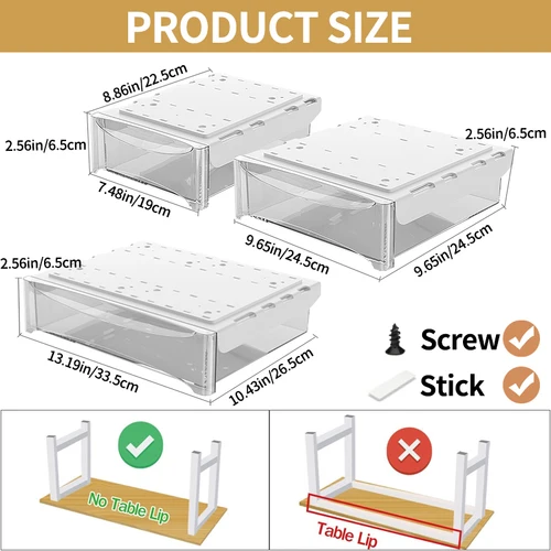 Imagen 2 del producto Gabinete de almacenamiento pequeño debajo del escritorio con pedestal móvil, cajón oculto y gestión de cables para una configuración eficiente del espacio de trabajo