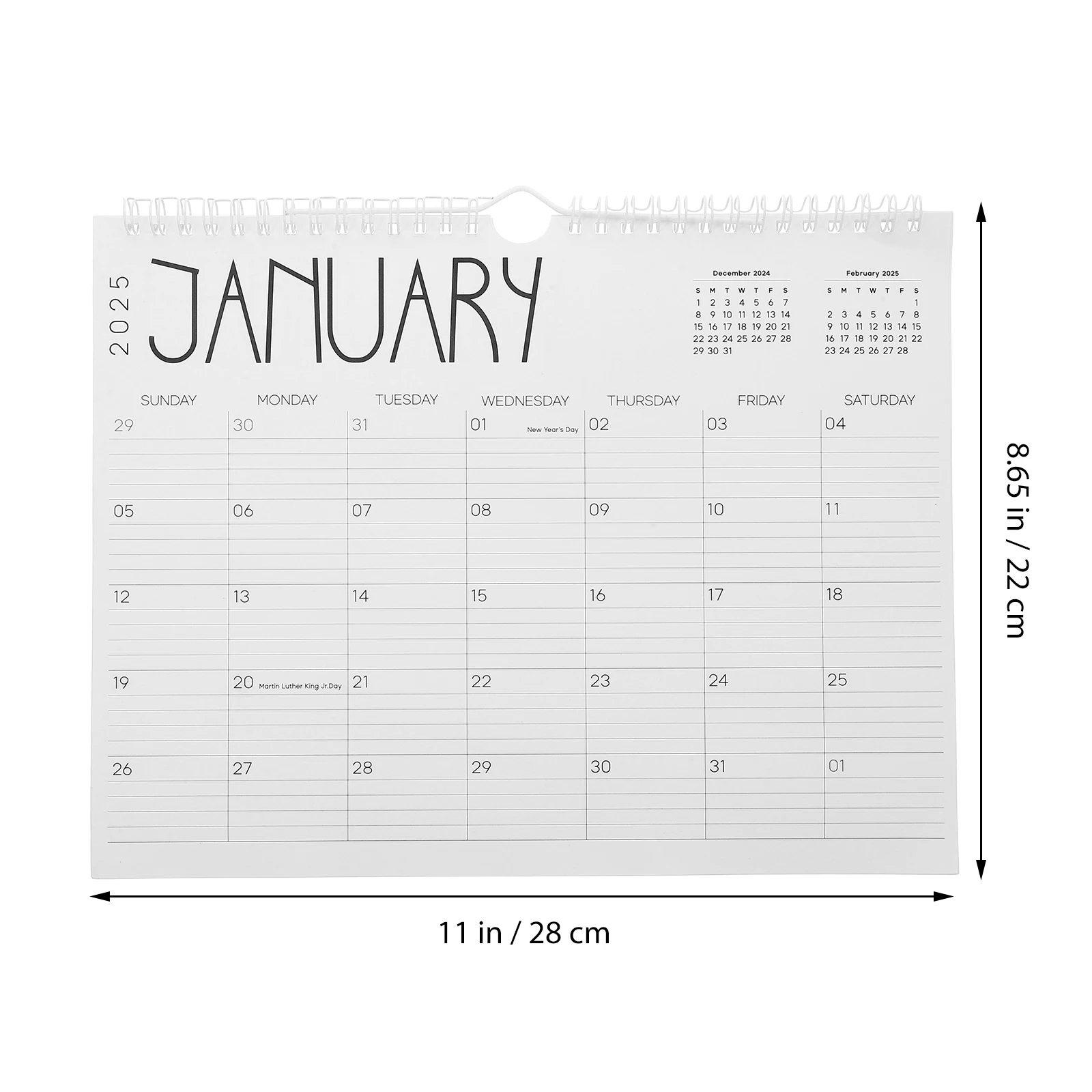 2025 Wall Calendar Yearly Planner Schedule Book 12 Month Hanging Design Flip Wall Agenda Daily Planner Graphing Notebook Family