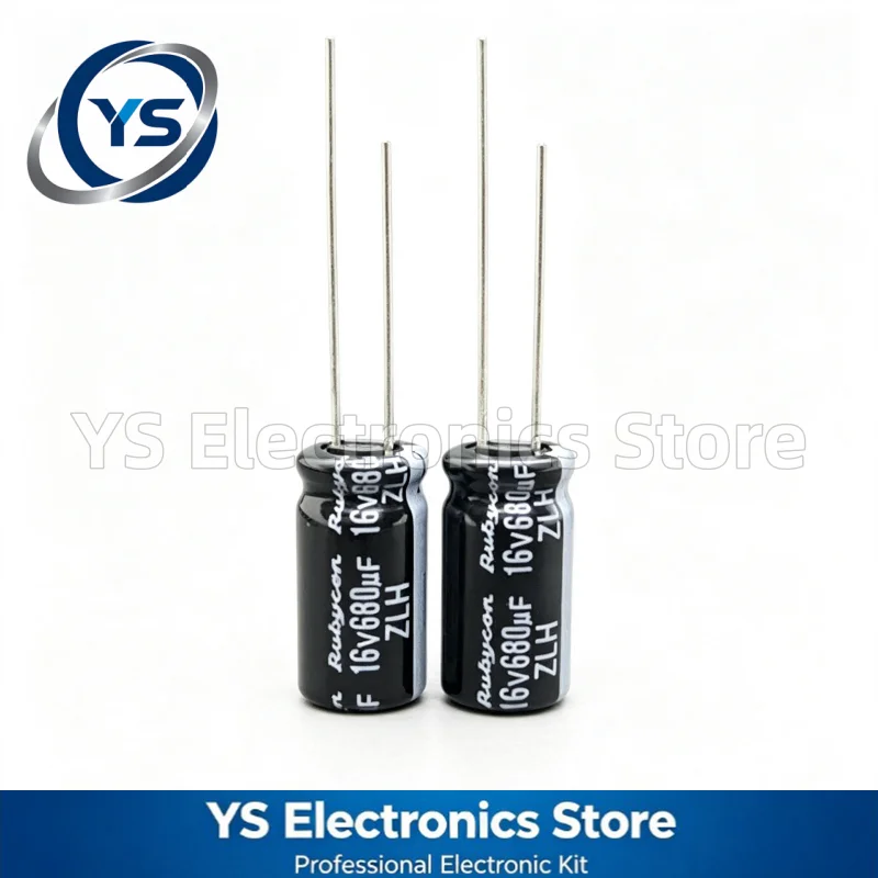 Rubycon ZLH Series 16ZLH680MEFC8X16 16V680UF 16V 680UF 680UF16V 8x16mm Imported Electrolytic Capacitor Brand New Genuine Japan