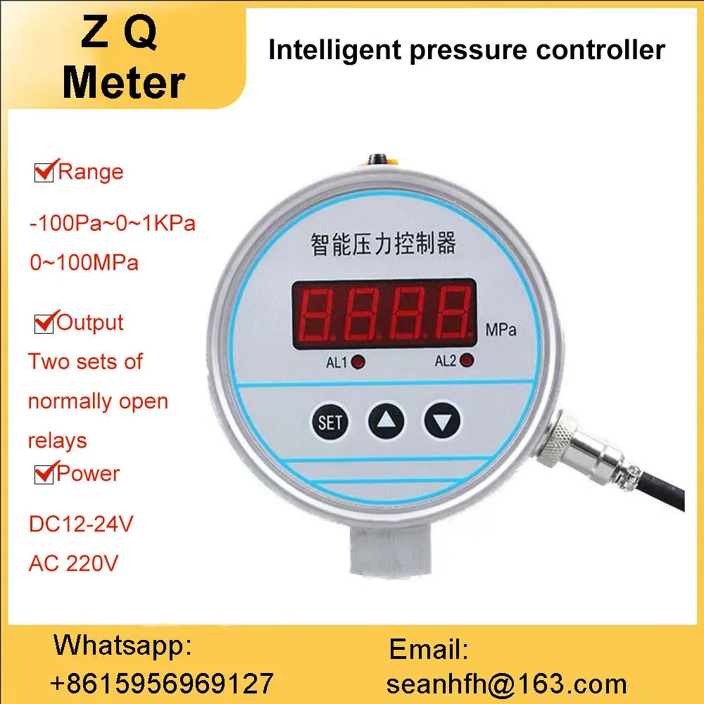 

Digital Display electric contact pressure gauge hydraulic pressure intelligent Vacuum Oil barometer pressure switch controller