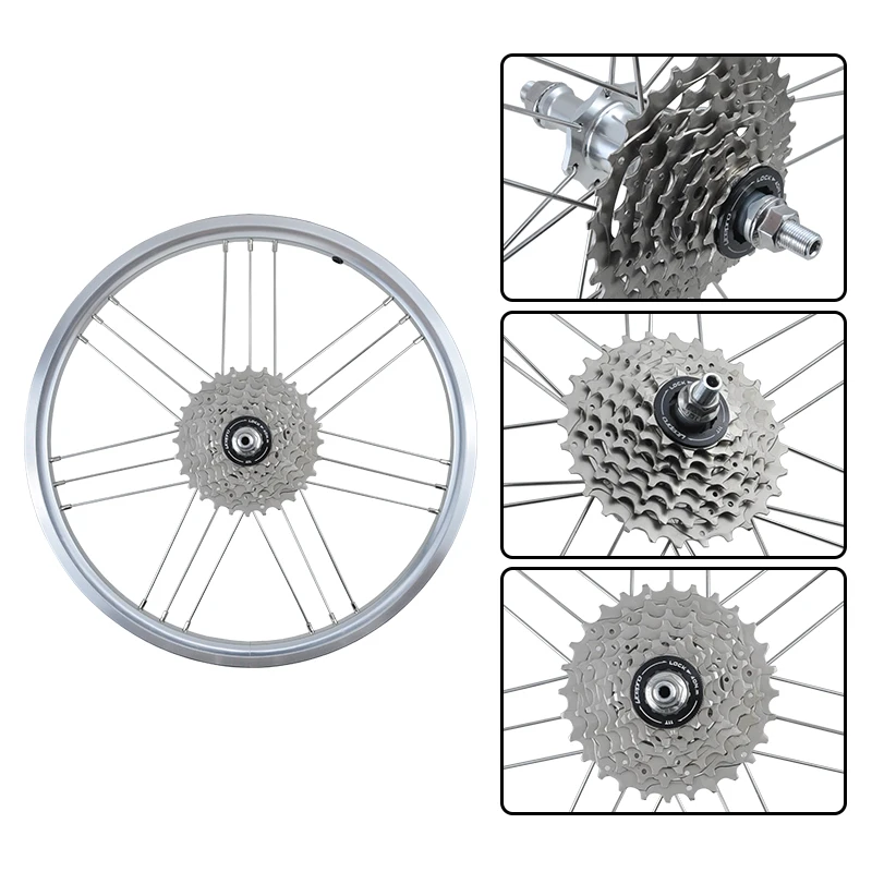 Liteproelite 16 inch Folding Bike 349 Wheelset Spokes 20mm Rims Modification Outer 7 Speeds Wheel For Brompton Bike