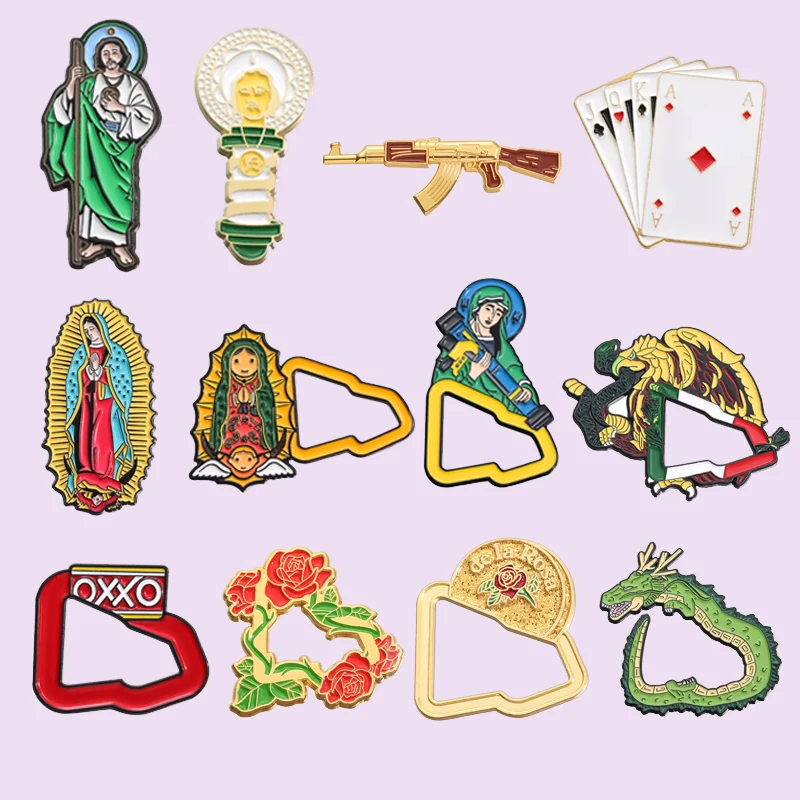 Creative Lady of Guadalupe Saint Enamel Pins Baseball Caps Brooches Backpack Lapel Badge Accessories Gift for Friends Wholesale