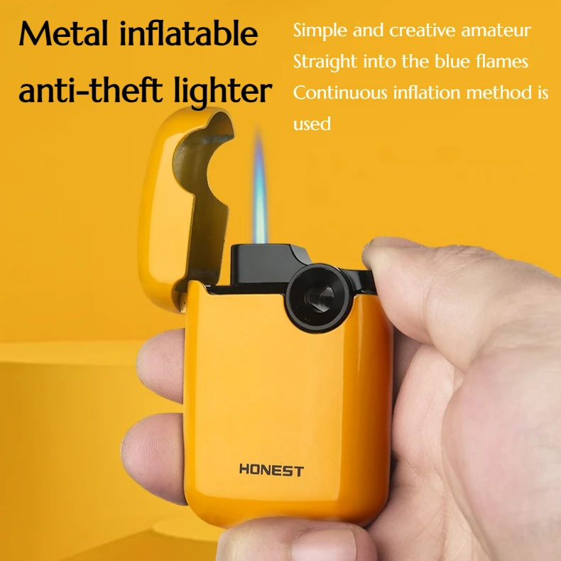 

Windproof Blue Flame Direct Charge Lighter Made of Durable and Portable Metal Material Recyclable Inflatable Lighter