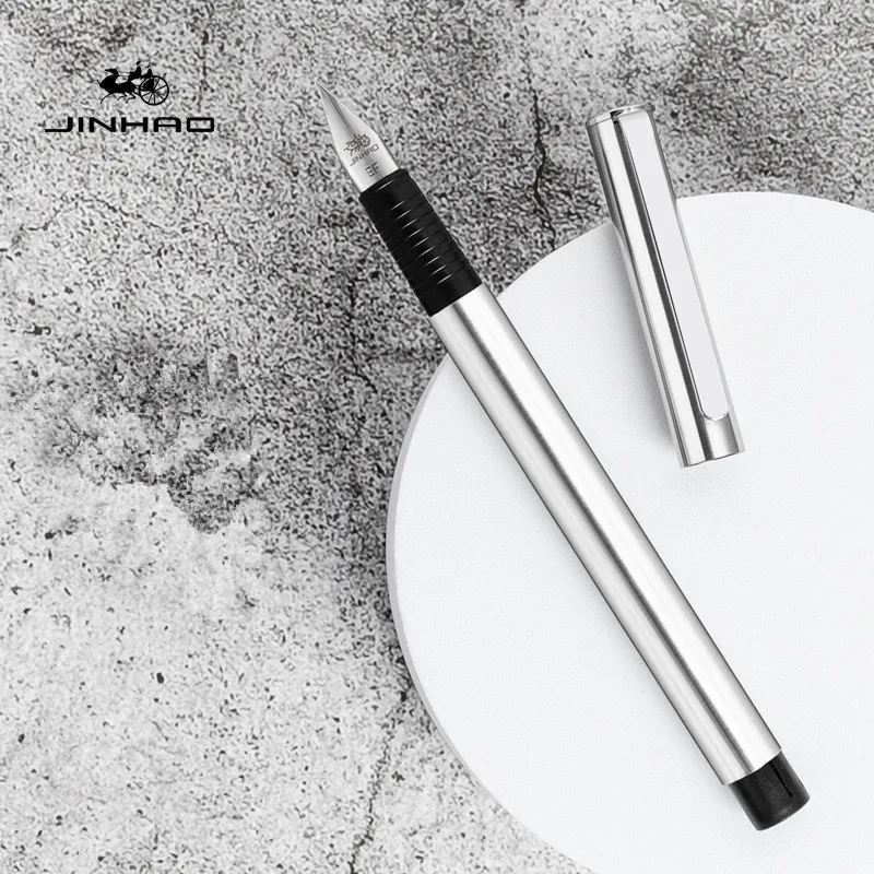 Jinhao 65 قلم حبر مكتب أسود فضي اللون لوازم مكتبية مدرسية للطلاب أقلام حبر #3