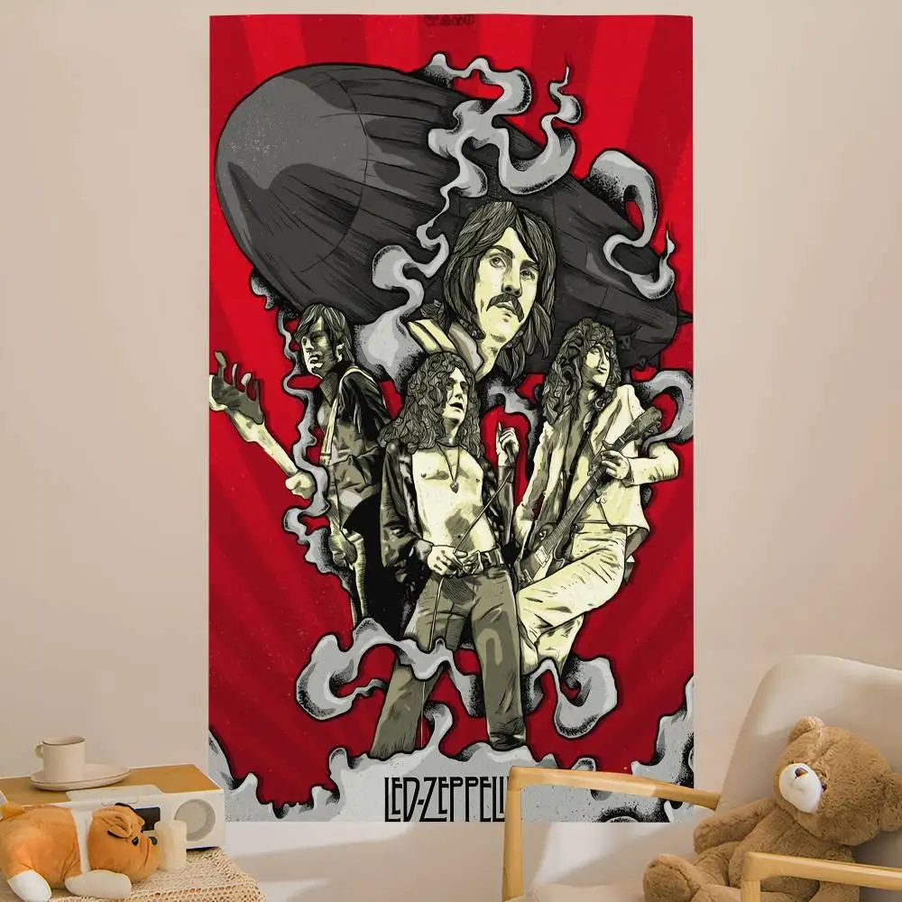 Band L-Led Cool-Z-ZeppelinS Tapestry Art Printing Japanese Wall Tapestry Anime Wall Hanging Home Decor