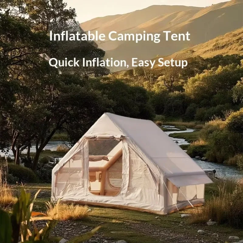 Portable Outdoor 6.3 Square Automatic Inflatable Roof Tent Double Layer Windproof Waterproof Four Seasons Camping Tent