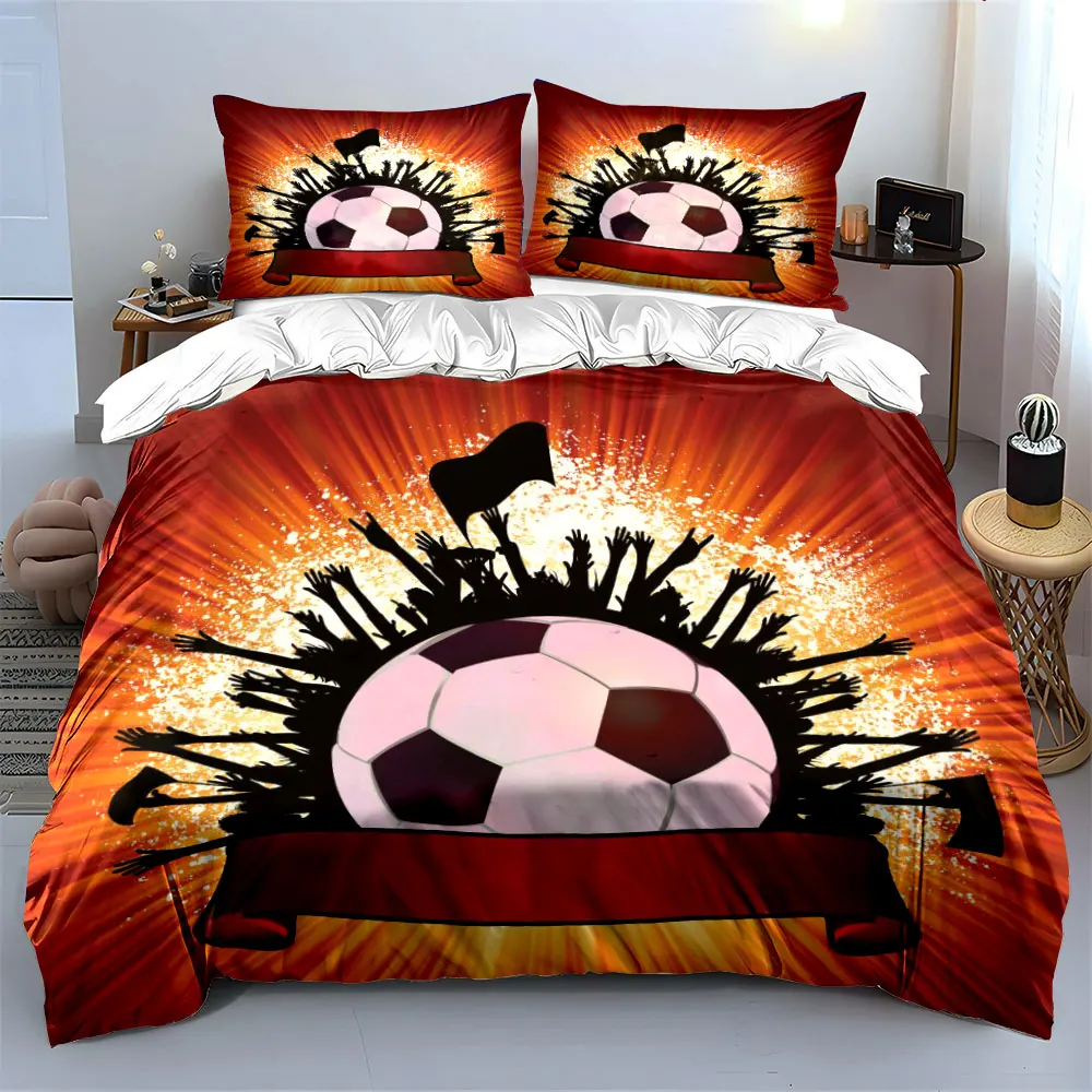 Soccer Fan Celebration Set Multiple sizes kid's and adults' bedroom Exquisite 3PC bedding set, gift