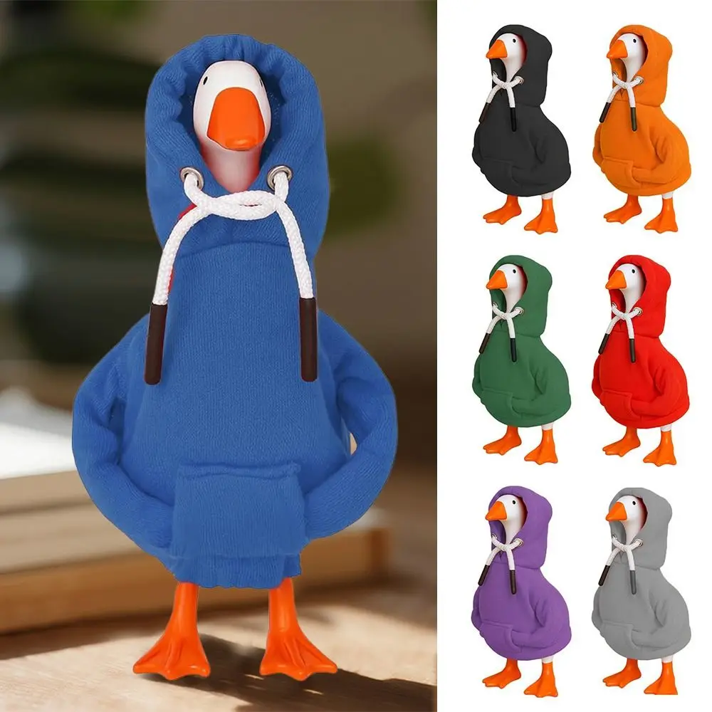 5 Inch Goose Outfits Red Hoodies Soft Solid Color Desk Goose Outfits Clothes Tabletop Goose Costume for Table Decoration