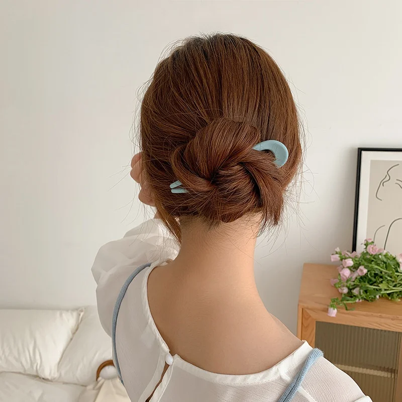 

New Fashionable High-end Candy Colored Hair Sticks U-shaped Headwear Women's Elegant And Sexy Hairpin Girl Styling Accessories