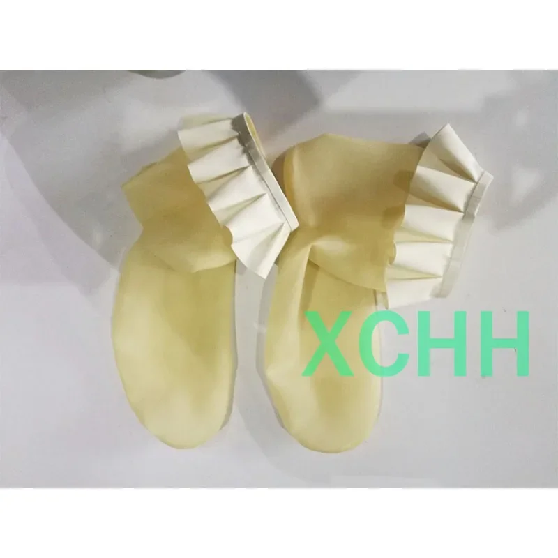 

Exotic Sexy Lingerie Women Girl Handmade Latex Socks Lace Cekc Zentai Customize Size Short Socks Cosplay Costumes